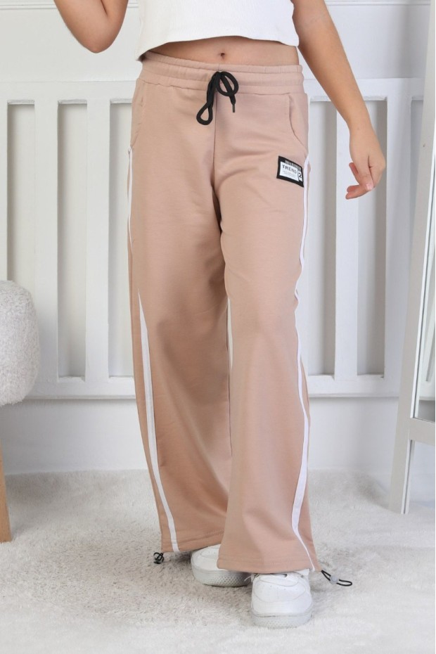 İki İplik Baskılı Çizgili Kız Çocuk Eşofman Altı 