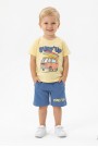 Bebek Surf Temalı Araba Baskılı Kısa Kollu Tişört Ve Şortlu Yazlık Takım 
