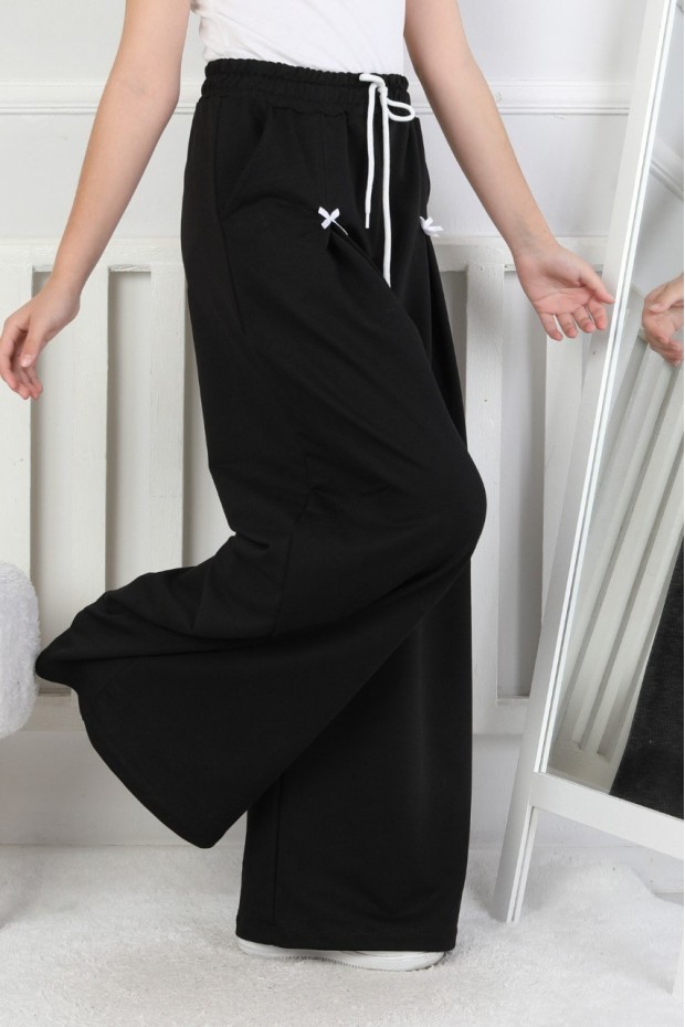 Bol Paça Cepli Baskılı Kız Çocuk Eşofman Altı