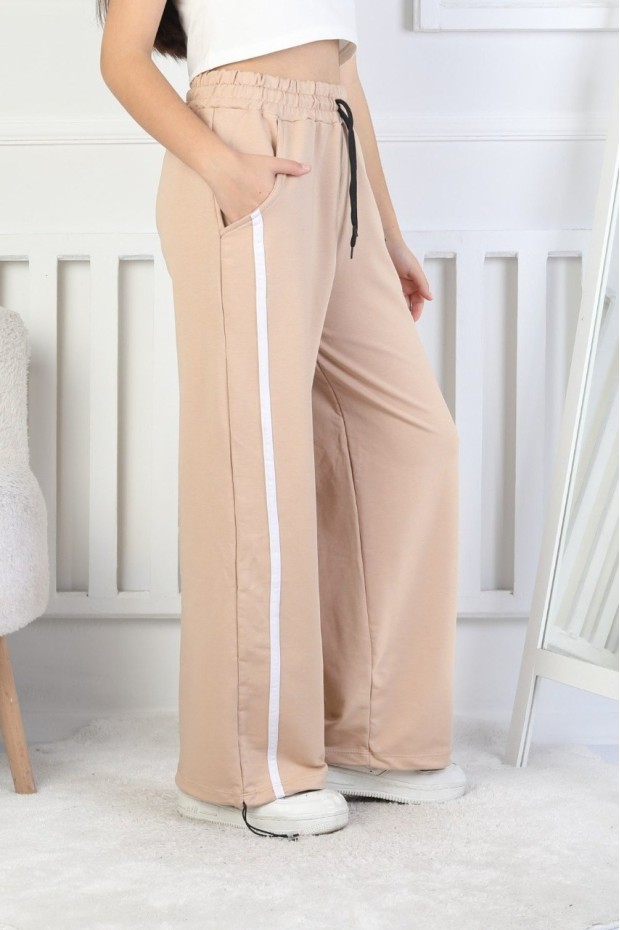 İki İplik Çizgili Kız Çocuk Eşofman Altı