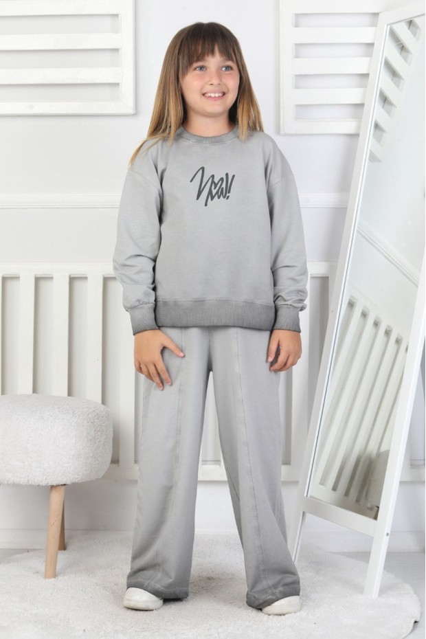 İki İplik Yıkamalı Baskılı Kız Çocuk Takım