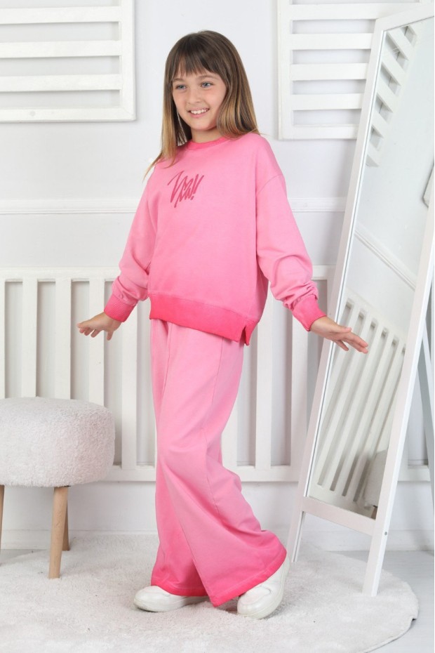 İki İplik Yıkamalı Baskılı Kız Çocuk Takım