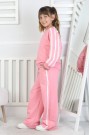 İki İplik Güpürlü Çizgili Kız Çocuk Takım 