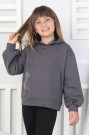 Kapüşonlu Baskılı Kız Çocuk Sweatshirt