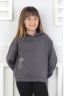 Kapüşonlu Baskılı Kız Çocuk Sweatshirt