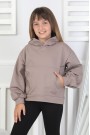 Kapüşonlu Baskılı Kız Çocuk Sweatshirt