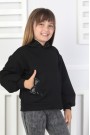 Kapüşonlu Baskılı Kız Çocuk Sweatshirt