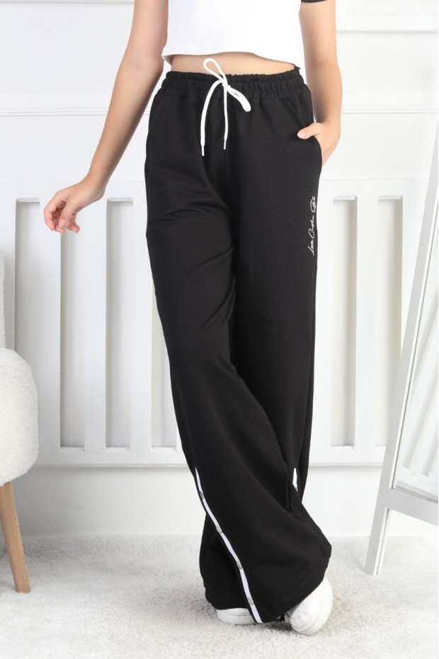 İki İplik Çıtçıtlı Bol Paça Kız Çocuk Eşofman Altı