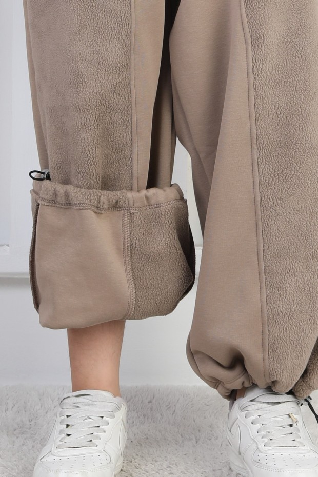 Üç İplik Şardonlu Kapüşonlu Kız Çocuk Takım