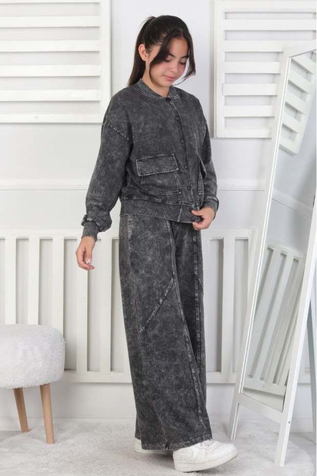 İki İplik Yıkamalı Kolej Yaka Kız Çocuk Takım