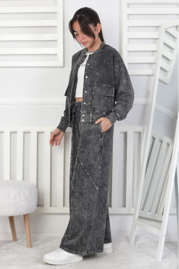 İki İplik Yıkamalı Kolej Yaka Kız Çocuk Takım