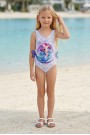 Kız Çocuk Polyester + Elastan Deniz Kızı Baskılı Pullu Desenli ve Yan Yüzgeç Detaylı Şık Tasarım Mayo