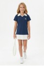 Kız Çocuk Polyester + Elastan Polo Yaka Etek Ucu Pileli Şortlu Sporcu Takım
