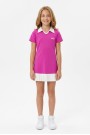 Kız Çocuk Polyester + Elastan Polo Yaka Etek Ucu Pileli Şortlu Sporcu Takım