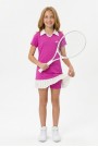 Kız Çocuk Polyester + Elastan Polo Yaka Etek Ucu Pileli Şortlu Sporcu Takım