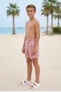 Erkek Çocuk Polyester + Elastan Baskılı Lastikli Bel Cepli Deniz Şortu Mayo 
