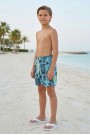 Erkek Çocuk Polyester + Elastan Baskılı Lastikli Bel Cepli Deniz Şortu Mayo