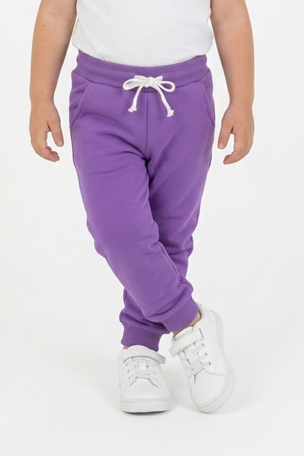 Bebek Beli Lastikli Fırçalı İki İplik Mevsimlik Esnek Eşofman Altı  