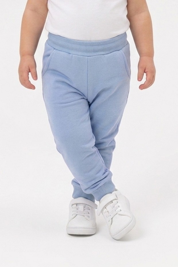 Bebek Beli Lastikli Fırçalı İki İplik Mevsimlik Esnek Eşofman Altı 