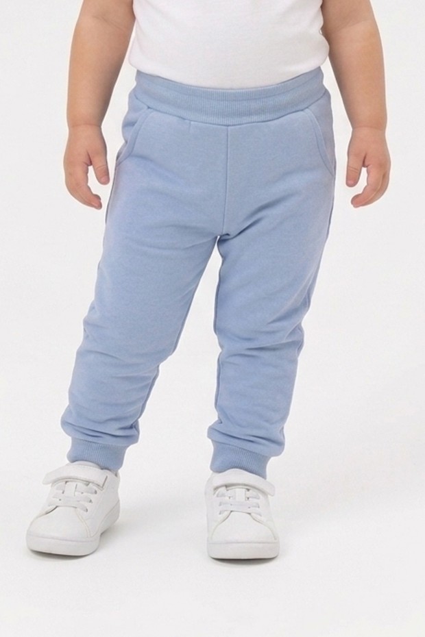 Bebek Beli Lastikli Fırçalı İki İplik Mevsimlik Esnek Eşofman Altı 