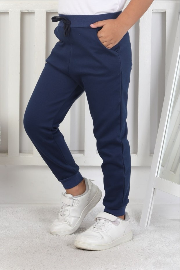 Erkek Çocuk Beli Lastikli Paçası Ribanalı Pamuklu Lacoste kumaş Eşofman Altı