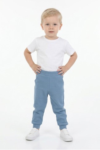 Bebek Beli Lastikli Paçası Ribanalı Pamuklu Kaşkorse Eşofman Altı 