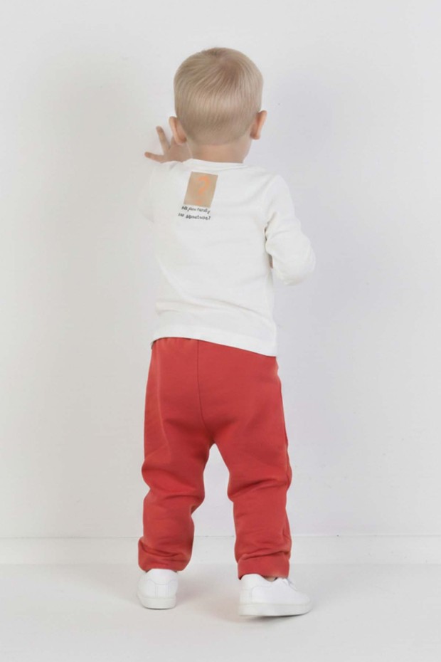 Bebek Timsah Baskılı Uzun Kollu Altı Fırçalı İki İplik Üst Süprem Takım