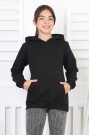 Şardonlu 3 İplik Kapşonlu Kız Çocuk Sweatshirt
