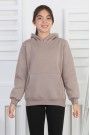 Şardonlu 3 İplik Kapşonlu Kız Çocuk Sweatshirt