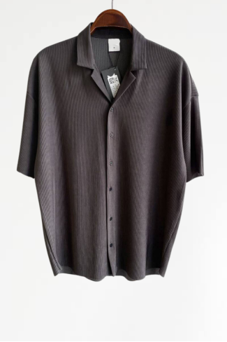 Fitilli Oversize Antrasit Gömlek