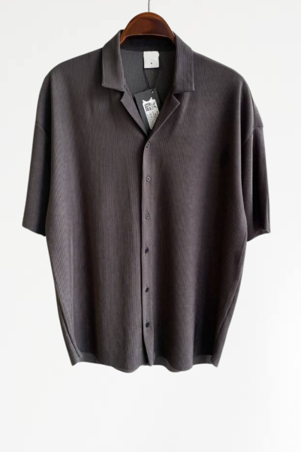 Fitilli Oversize Antrasit Gömlek