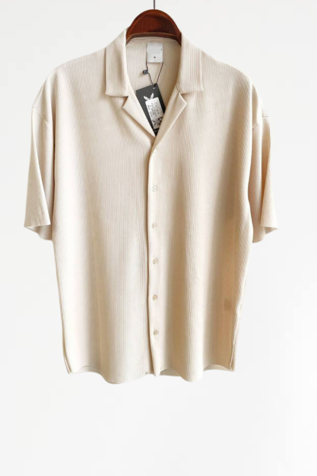 Fitilli Oversize Krem Gömlek