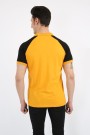 Polo Yaka Kolları Parçalı Hardal Tişört