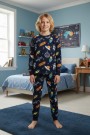 Garson Erkek Çocuk %100 Pamuk Reaktif Boyalı İnterlok Kumaş Pijama Takımı