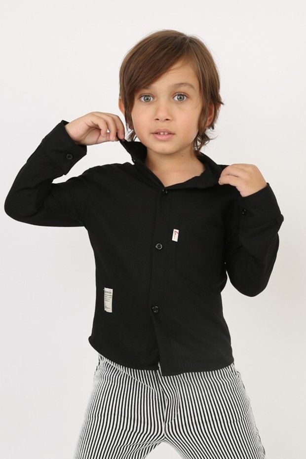 Cepli Waffle Kumaş Gömlek