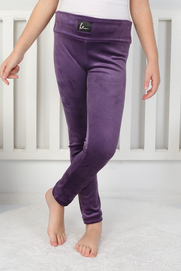 Likralı Kadife Kumaş Arma Detaylı Tayt