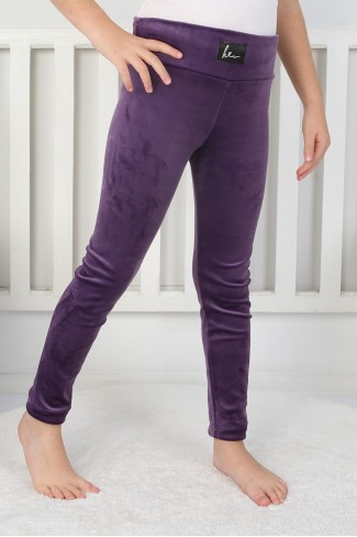 Likralı Kadife Kumaş Arma Detaylı Tayt