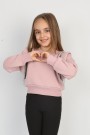 Üç İplik Şardonlu Pamuk Kumaş Pudra Crop Sweat