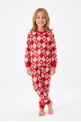 Kız Çocuk Baskılı  %100 Pamuk Süprem Kumaş Reaktif Boyama Uzun Kollu Pijama Takımı 