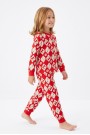 Kız Çocuk Baskılı  %100 Pamuk Süprem Kumaş Reaktif Boyama Uzun Kollu Pijama Takımı 
