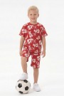Erkek Çocuk Taraftar Futbol Topu Desenli Kısa Kollu Şortlu Takım