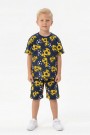 Erkek Çocuk Taraftar Futbol Topu Desenli Kısa Kollu Şortlu Takım
