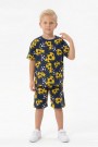 Erkek Çocuk Taraftar Futbol Topu Desenli Kısa Kollu Şortlu Takım