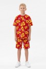 Garson Erkek Çocuk Taraftar Futbol Topu Desenli Kısa Kollu Şortlu Takım