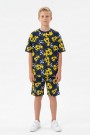 Garson Erkek Çocuk Taraftar Futbol Topu Desenli Kısa Kollu Şortlu Takım