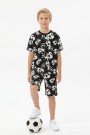 Garson Erkek Çocuk Taraftar Futbol Topu Desenli Kısa Kollu Şortlu Takım