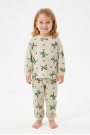 Kız Bebek Baskılı  %100 Pamuk Süprem Kumaş Reaktif Boyama Uzun Kollu Pijama Takımı 