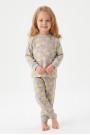 Kız Bebek Baskılı  %100 Pamuk Süprem Kumaş Reaktif Boyama Uzun Kollu Pijama Takımı 
