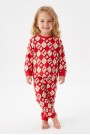 Kız Bebek Baskılı  %100 Pamuk Süprem Kumaş Reaktif Boyama Uzun Kollu Pijama Takımı 