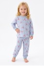 Kız Bebek Baskılı  %100 Pamuk Süprem Kumaş Reaktif Boyama Uzun Kollu Pijama Takımı 